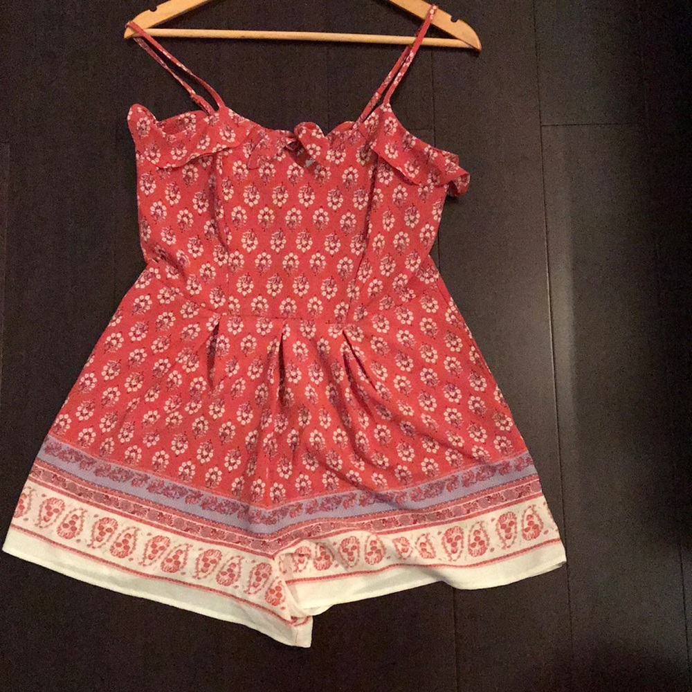 Pink and tan romper